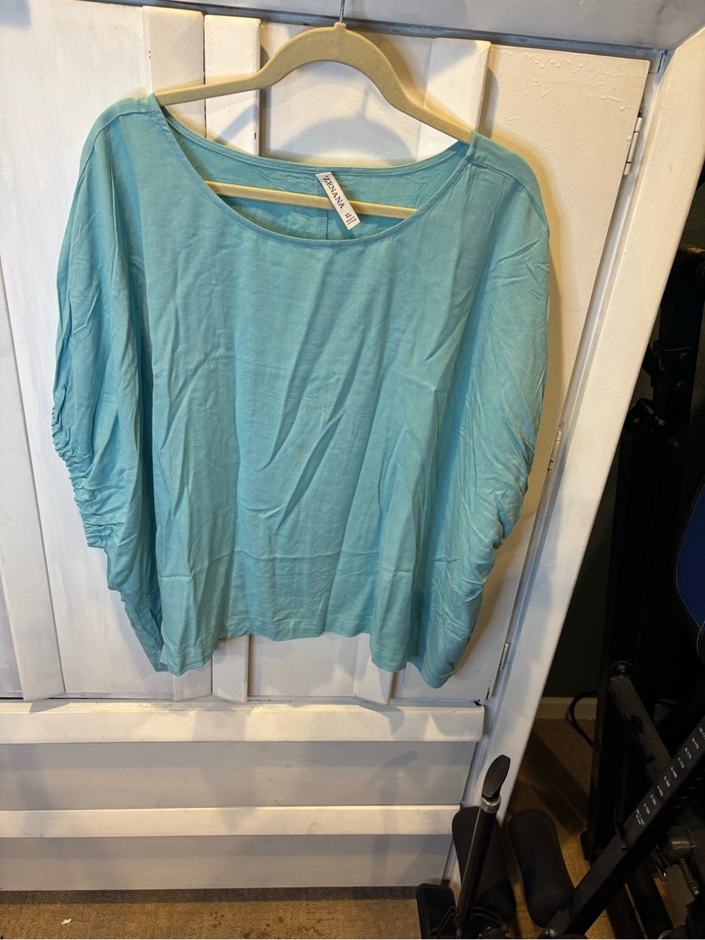 Light Blue Relaxed Dolman Sleeve Top - Zenana